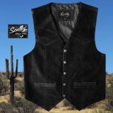 スカリー スナップフロント カーフスエード ベスト（ブラック）/Scully Calf Suede Leather Vest(Black)