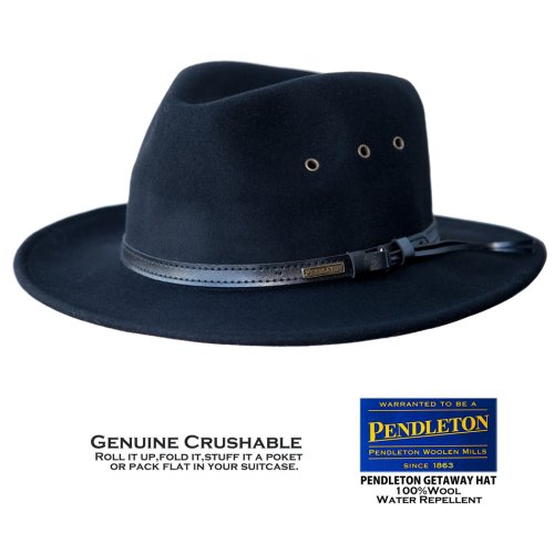画像クリックで大きく確認できます　Click↓1: ペンドルトン ゲタウェイ ハット（ブラック）大きいサイズもあり/Pendleton Getaway Hat(Black)