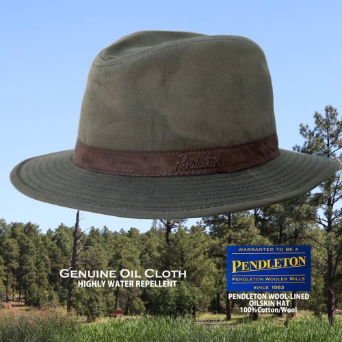 画像クリックで大きく確認できます　Click↓1: ペンドルトン ウールラインド オイルスキン ハット（ブラウン・ブラウンウオッチ）XL/Pendleton Wool Lined Oilskin Hat