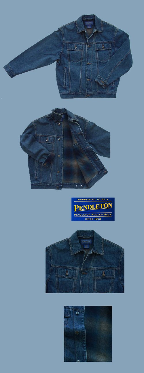 画像クリックで大きく確認できます　Click↓1: ペンドルトン ウールラインド デニム ジャケットS/Pendleton Wool Lined Denim Jacket