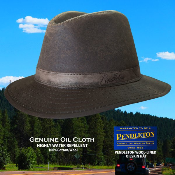 画像1: ペンドルトン オイルスキン ハット（ブラウン）/Pendleton Oilskin Hat