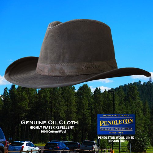 画像クリックで大きく確認できます　Click↓1: ペンドルトン ウールラインド ワックスコットンハット（ブラウン・レンジャープラッド）M/Pendleton Wax Cotton Outback Hat with Ranger Plaid Lining