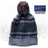 ペンドルトン ニット帽 ニットキャップ スノー（ブラウン・ライトブラウン）/Pendleton Cap With Pom Pom(Charcoal Fair Isle)