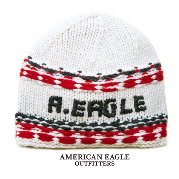 画像1: アメリカン イーグル アウトフィッターズ ニット帽 オフホワイト/American Eagle Outfitters Knit Cap