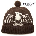 フィルソン バージンウール ハンドメイド イーグル ビーニー・ニットキャップ（ブラウン・アイボリー）/Filson Handmade Eagle Beanie(Ivory/Brown)