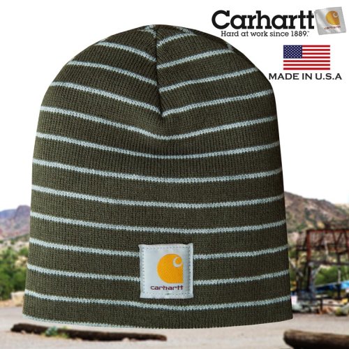 画像クリックで大きく確認できます　Click↓1: カーハート ニット キャップ モス/Carhartt Knit Cap(Moss)