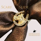 スカーフ スライド スカーフ留め ネックスカーフ用（ホースヘッド&ホースシュー）/Scarf Slide Horsehead&Horseshoe