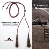 レザー ホースヘアー スタンピード ストリングス プレーン ブラウン・ブラウン（ハット用あごひも）/Leather w/horse Hair Stampede Strings