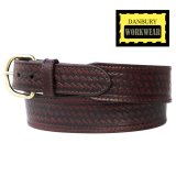 ウエスタン ワーク レザーベルト テーパード バスケット ブラウン/Western Leather Belt(Brown) 