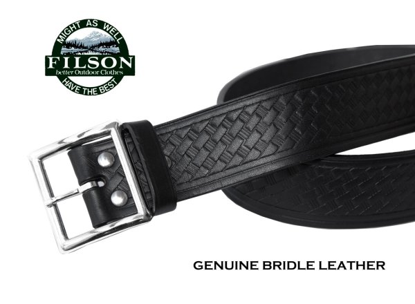 画像2: フィルソン ブライドルレザー ベルト ブラック/Filson Bridle Leather Belt(Black) 