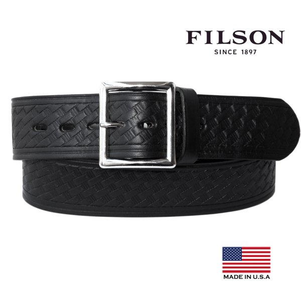 画像1: フィルソン ブライドルレザー ベルト ブラック/Filson Bridle Leather Belt(Black) 