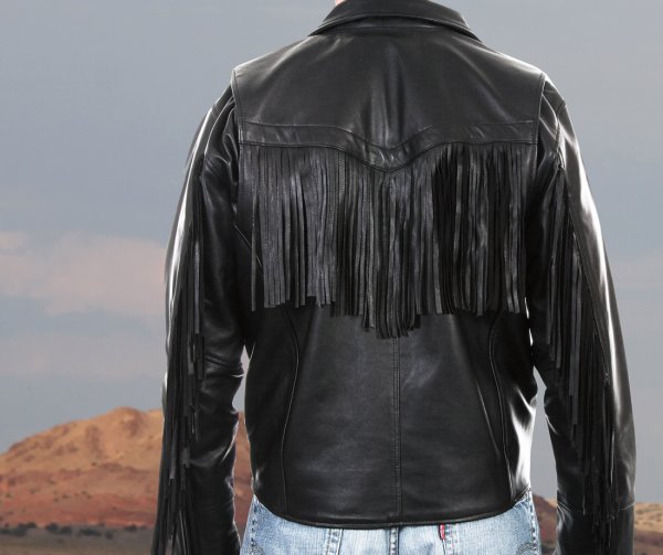 画像3: スカリー ラムレザー フリンジ モーターサイクル ジャケット（ブラック）/Scully Soft Touch Lamb Fringe Motorcycle Jacket(Black)