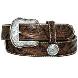 ノコナ フローラル&コンチョ ウエスタン レザー ベルト（ブラウン）/Nocona Western Leather Belt(Brown)