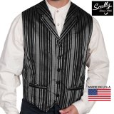 スカリー オールドウエスト ベスト（ストライプブラック）/Scully Old West Stripe Vest (Black)