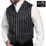 スカリー オールドウエスト ベスト（ブラック ストライプ）M/Scully Old West Vest (Black Stripe)