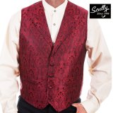 スカリー オールドウエスト ベスト（レッド・ブラック）L/Scully Old West Vest (Red/Black)