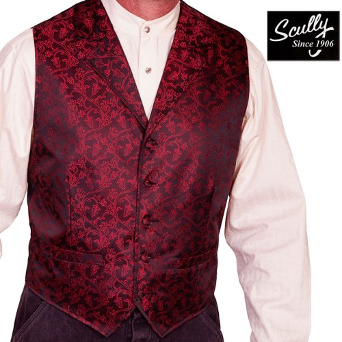 画像クリックで大きく確認できます　Click↓1: スカリー オールドウエスト ベスト（ワイルドヴァイン・レッド）/Scully Old West Vest (Wild Vine/Red)