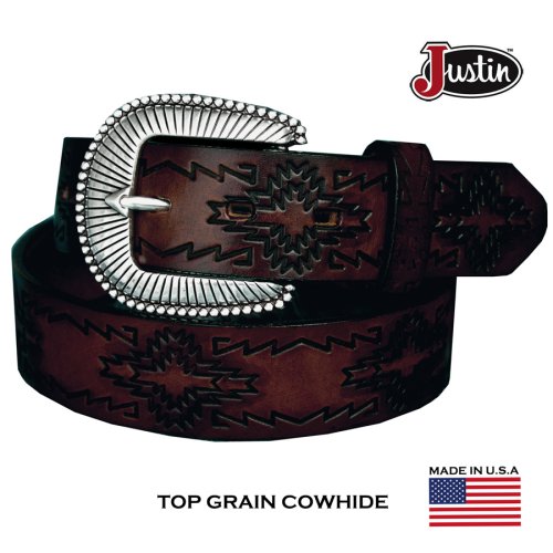 画像クリックで大きく確認できます　Click↓1: ジャスティン ナバホ サンバースト ベルト（ブラウン）40/Justin Navajo Sunburst Belt(Brown)