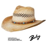 ベイリー ピンチフロント ストロー カウボーイ ハット（ナチュラル）/Bailey Raffia Straw Cowboy Hat(Natural)