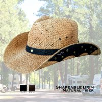 ウエスタン ストロー カウボーイ ハット コーヒーブラウンxブラック・ブラウン/Straw Cowboy Hat Coffee BrownxBlack/Brown