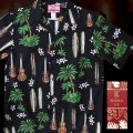 RJC ロバート・J・クランシー アロハシャツ ウクレレ・パームツリー・サーフボード（ブラック）/RJC ROBERT J. CLANCEY Aloha Shirt