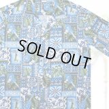 アロハシャツ ハワイアンシャツ ウクレレ・リーフ（ブルー）L/Aloha Shirt Ukulele(Blue)