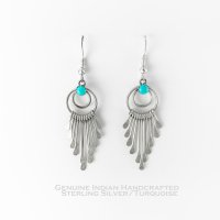 ナバホ インディアン ハンドメイド スターリングシルバー ターコイズ ピアス/Navajo Handmade Sterling Silver Turquoise Earrings