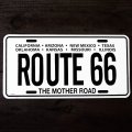 ルート66 8州 ライセンスプレート マザーロード/The Mother Road Route 66 Metal License Plate