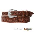 ノコナ フローラル テーパード ウエスタン レザーベルト（ブラウン）/Nocona Western Leather Belt(Brown)