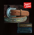 トニーラマ ベルト ホースヘアー&テープ（ブラウン）大きいサイズ 44（約111cm）/Tony Lama Leather Belt(Brown)
