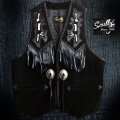 スカリー ウエスタン レザー フリンジ ベスト（ブラック）/Scully Western Leather Fringe Vest