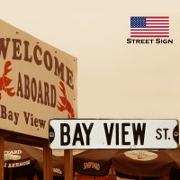 アメリカン ストリート サイン ベイビュー ストリート/Street Sign BAY VIEW ST.