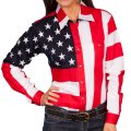 スカリー USA アメリカ国旗シャツ（長袖/アメリカンフラッグ）/Scully Western Shirt(Women's)