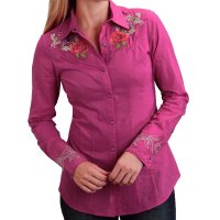 ステットソン フローラル 刺繍 ウエスタン シャツ（長袖/ピンク）/Stetson Long Sleeve Western Shirt(Women's)