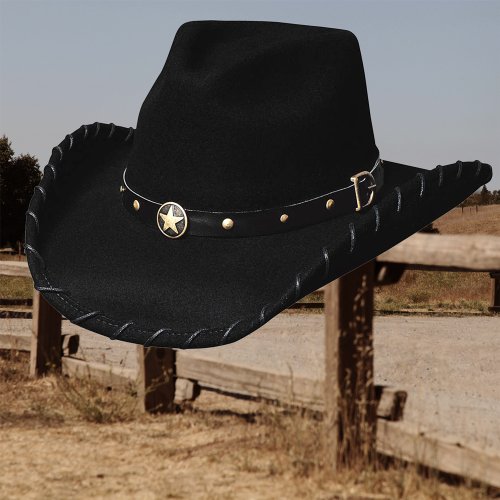 画像クリックで大きく確認できます　Click↓1: ウエスタン ローンスター カウボーイ ハット（ブラック）/Bullhide Lone Star Cowboy Hat(Black)