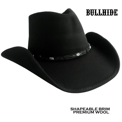 画像クリックで大きく確認できます　Click↓1: ブルハイド ウール カウボーイ ハット ワイルド ホース（ブラック）/Bullhide Cowboy Hat Wild Horse(Black) 