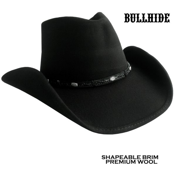 画像1: ブルハイド ウール カウボーイ ハット ワイルド ホース（ブラック）/Bullhide Cowboy Hat Wild Horse(Black) 