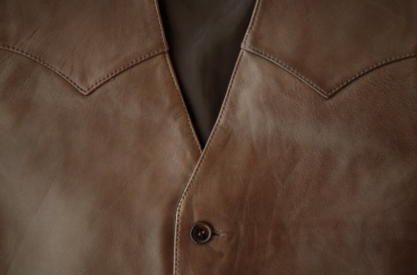 画像2: スカリー ウエスタン レザー ベスト（チョコレートブラウン/ブラウン）/Scully Western Lamb Leather Vest(Chocolate/Brown)
