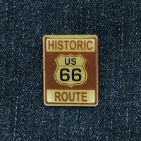 ルート66 ピンバッジ ヒストリック・ブラウン/Pin HISTORIC ROUTE US 66