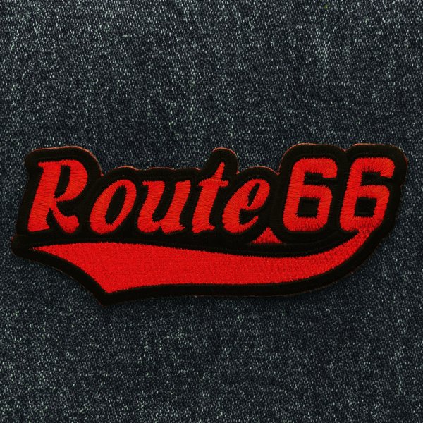 画像1: ワッペン ルート66 レッド・ブラック/Patch Route 66