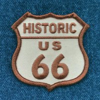 ルート66 ヒストリック US 66 ワッペン ブラウン/ Patch Historic Route 66