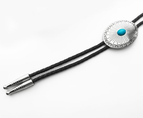 画像クリックで大きく確認できます　Click↓2: ウエスタン ボロタイ シルバーオーバル・ターコイズ/Western Bolo Tie