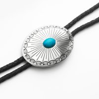 ウエスタン ボロタイ シルバーオーバル・ターコイズ/Western Bolo Tie
