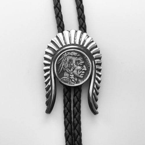 画像クリックで大きく確認できます　Click↓1: ボロタイ インディアン ウァーボンネット/Bolo Tie War Bonnet