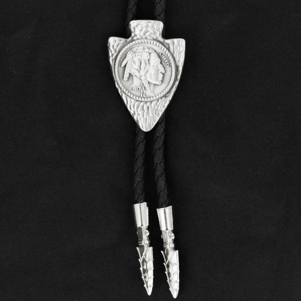画像1: ウエスタン ボロタイ 5セントインディアン アローヘッドチップ/Western Bolo Tie 5cent Coin Arrowhead Tips