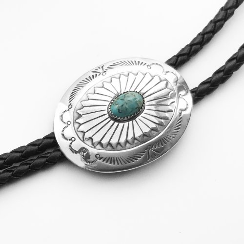 画像クリックで大きく確認できます　Click↓1: ボロタイ シルバー・ターコイズ/Bolo Tie