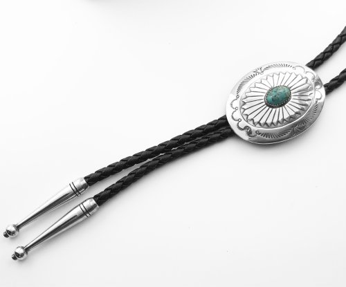 画像クリックで大きく確認できます　Click↓2: ボロタイ シルバー・ターコイズ/Bolo Tie