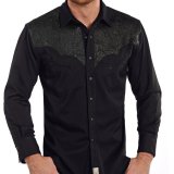 パンハンドルスリム ブラックペーズリー 刺繍 ヨーク ウエスタン シャツ（長袖・ブラック）/Panhandle Slim Long Sleeve Western Shirt