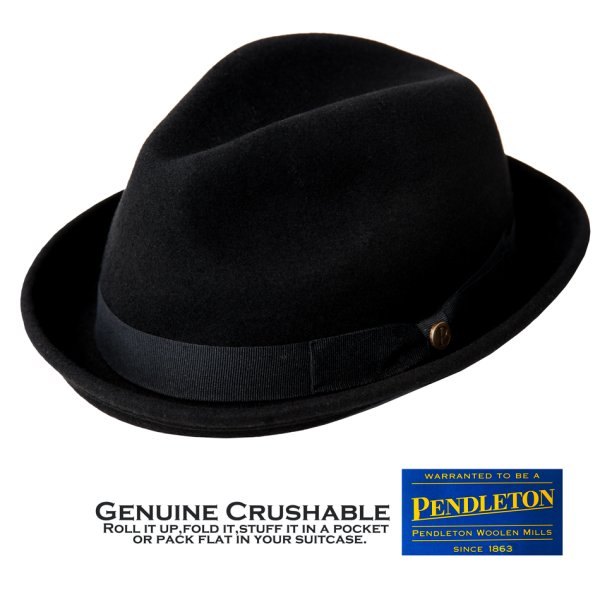 画像1: ペンドルトン ロールアップ クラッシャブル スティンジー ブリム ハット(ブラック)L/Pendleton Stingy Brim Hat(Black)