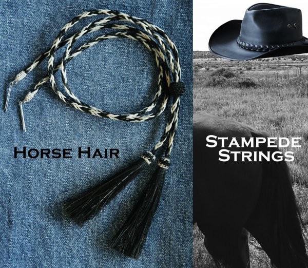 画像2: ハット用 あご紐 ホースヘアー 馬毛 スタンピード ストリングス ブラック・ナチュラル/M&F Western Products Horse Hair Stampede Strings